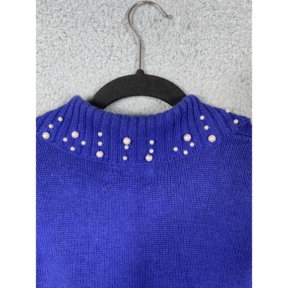 Vintage Storybook Womens Knit Snowman Cardigan Sweater Size M *Flaw - Picture 10 of 16